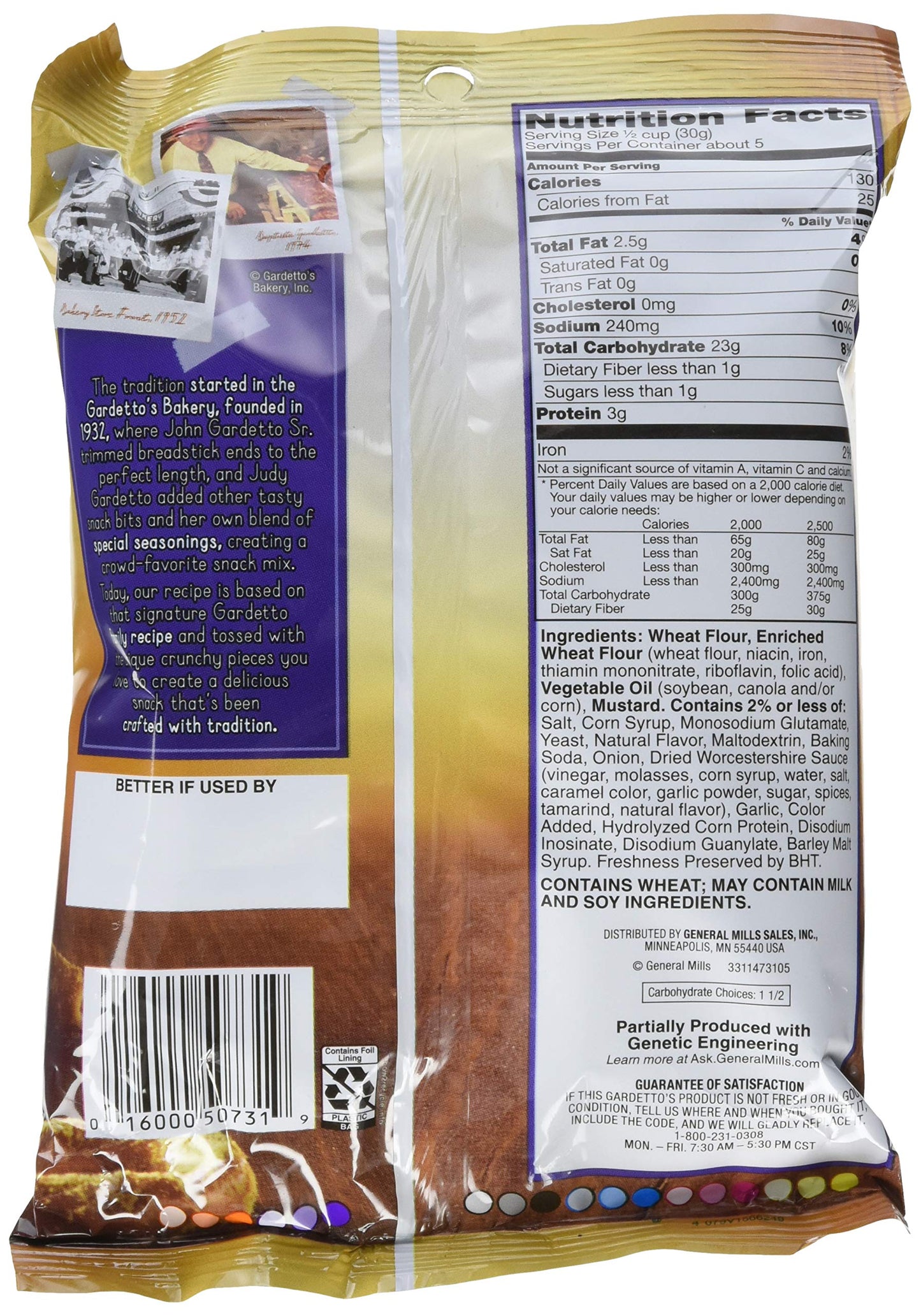 Gardetto's Rye Chips, Deli Style Mustard, 5.5 Oz (Pack of 7)