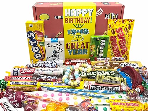 RETRO CANDY YUM ~ 1948 78th Birthday Gift Box Nostalgic Candy Mix from Childhood for 78 Year Old Man or Woman Born 1948 Jr