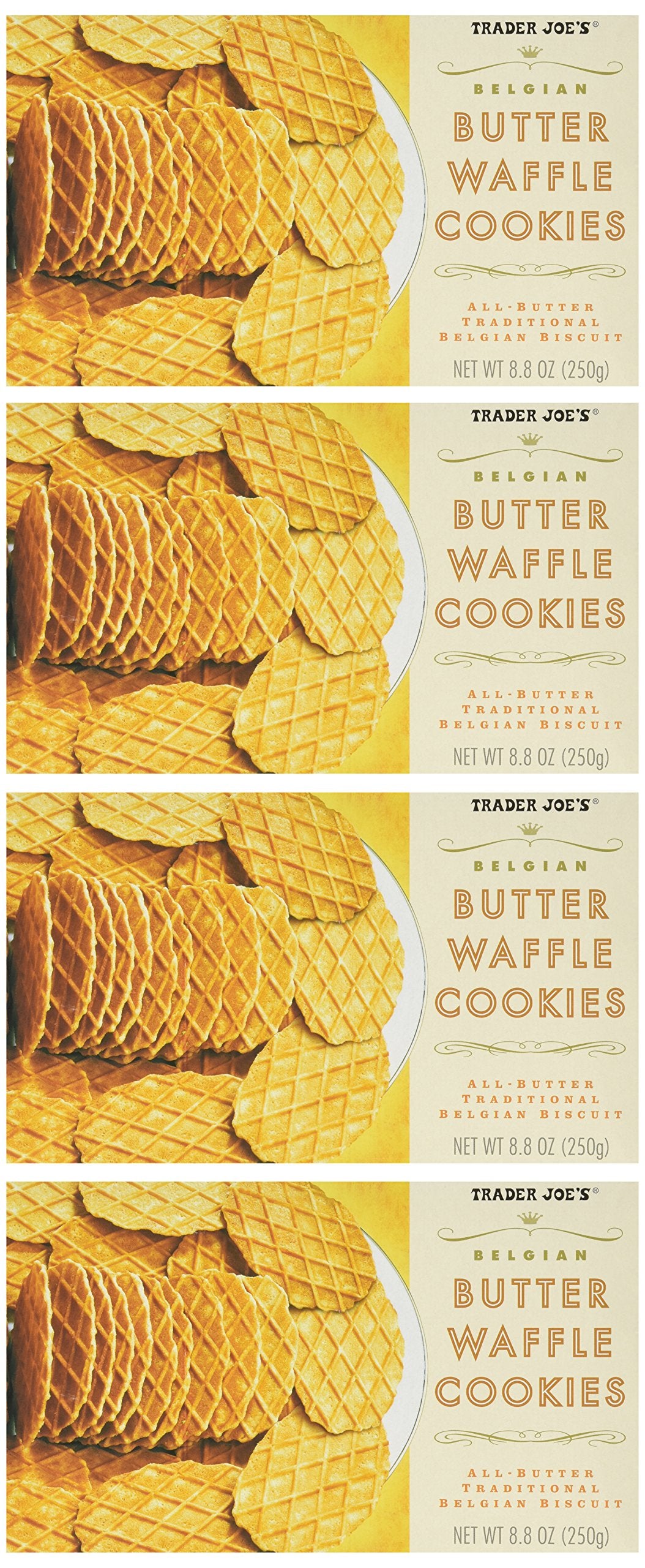 Trader Joe's Belgian Butter Waffle Cookies ,8.8 Ounce (Pack of 4)