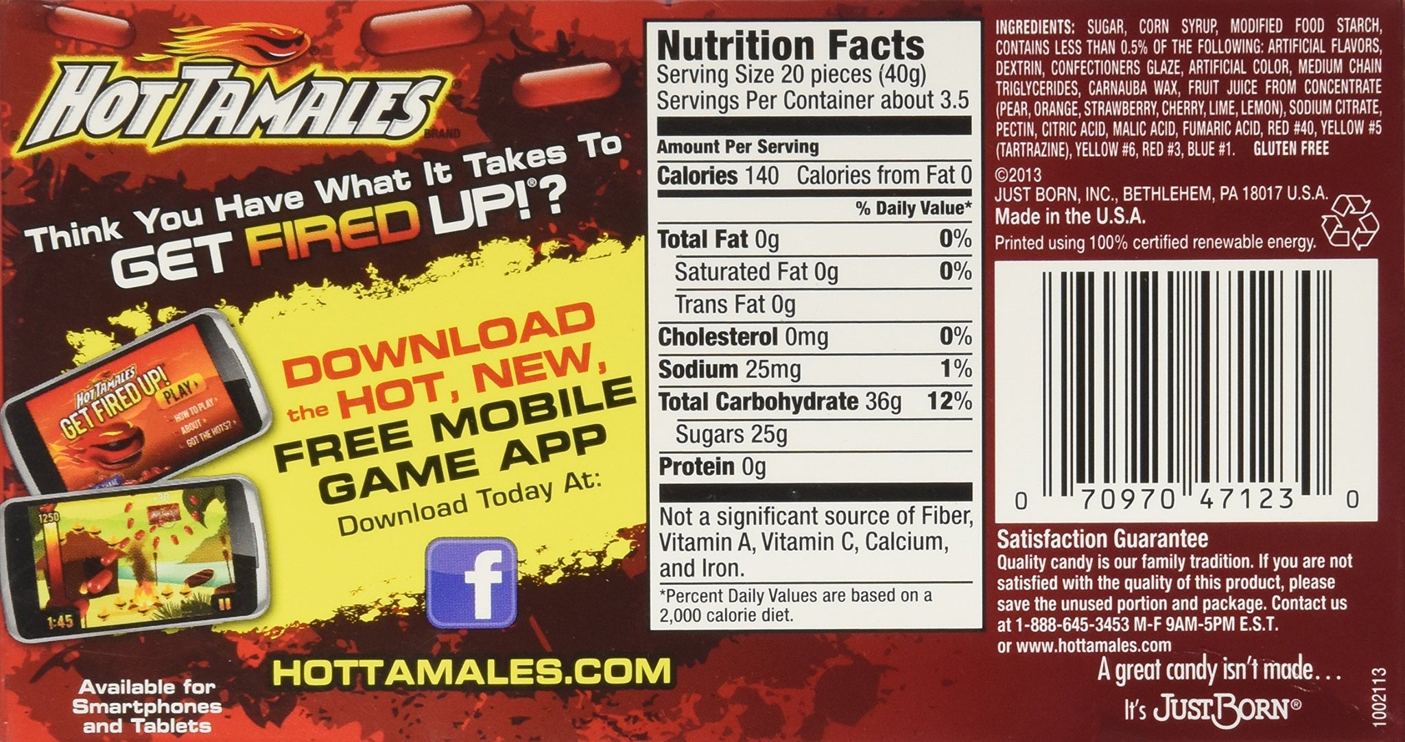 Hot Tamales, Cinnamon Flavored Candy, 5 oz