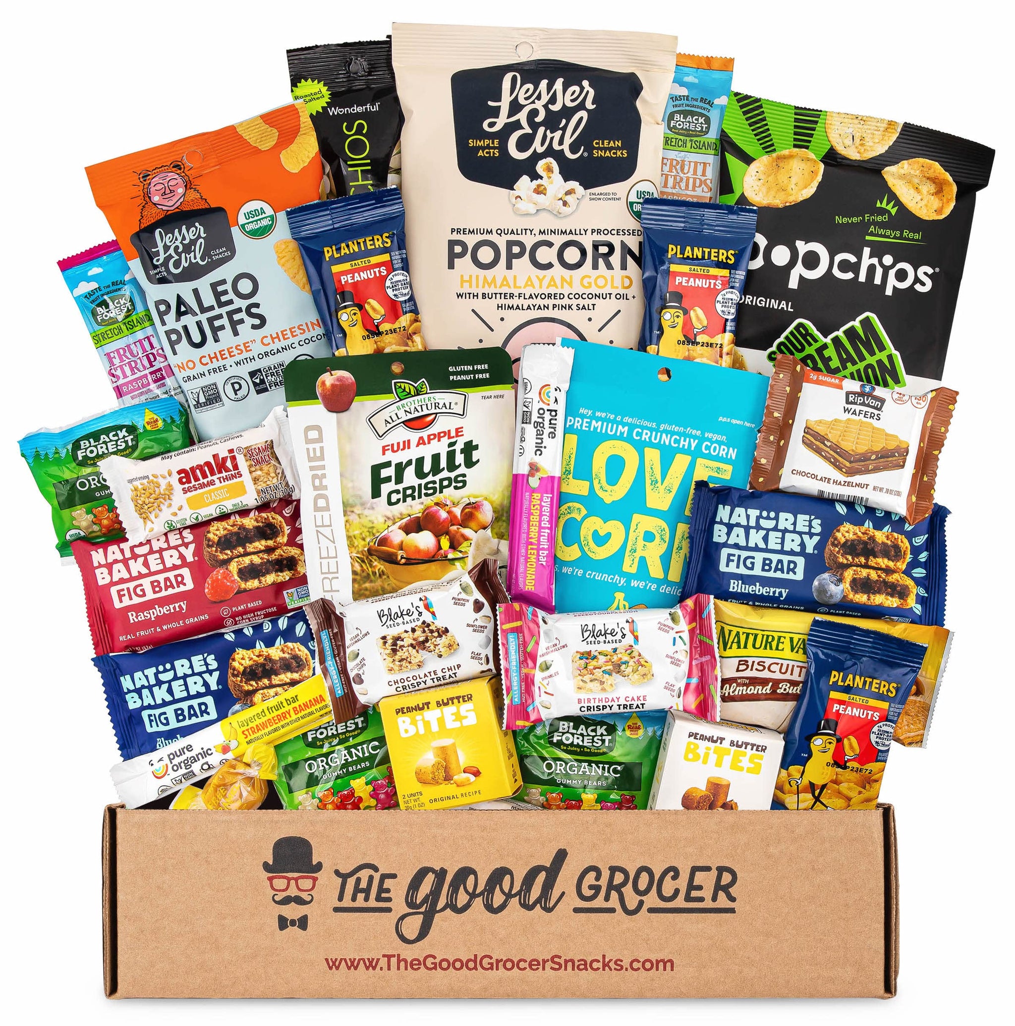 ALL NATURAL Healthy Snacks Care Package (30 Ct): Bars, Cookies, Puffs, Crispy Fruit, Trail Mix, Gift Box, Office Assortment Variety Pack, College