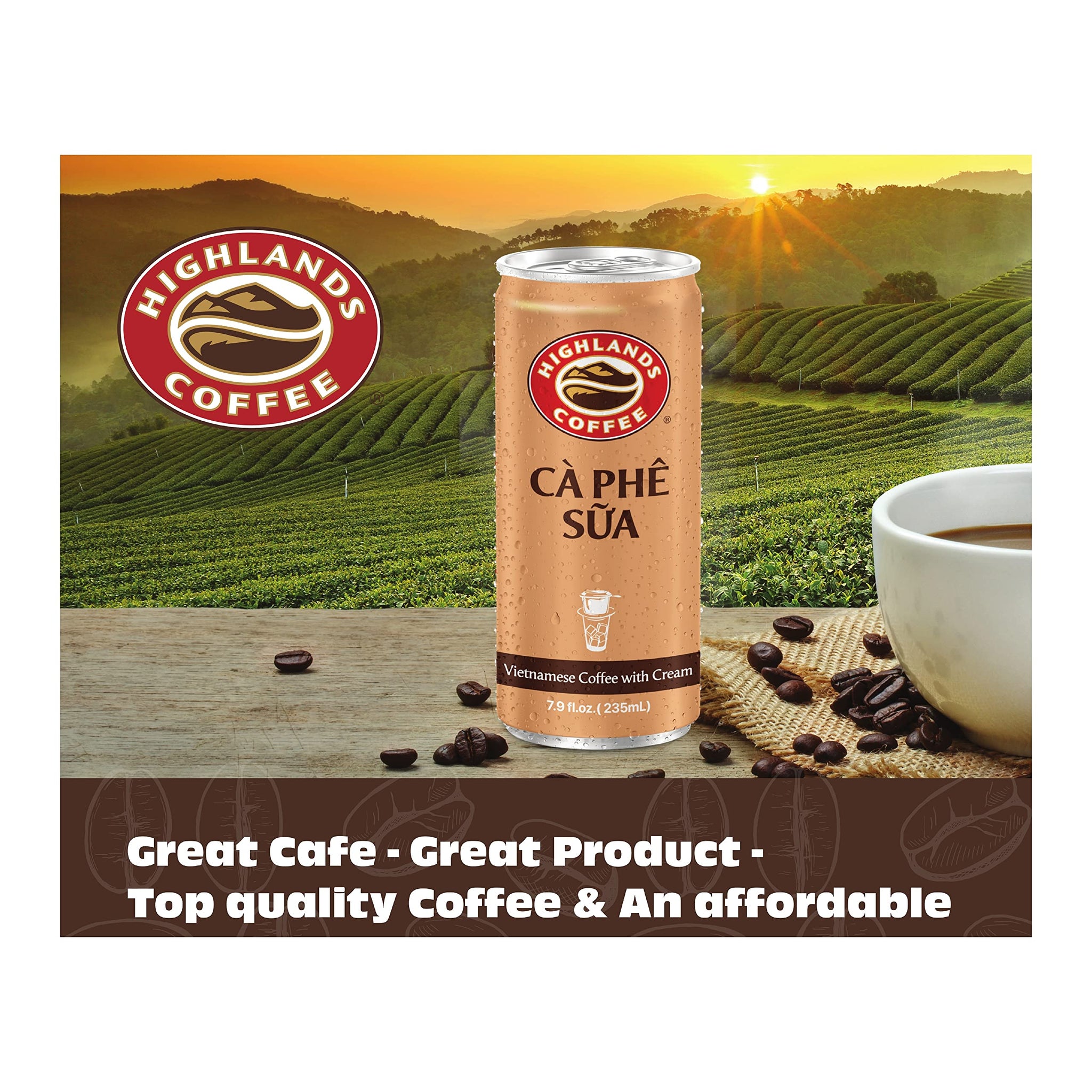 Highlands Coffee CÀ PHÊ S?A Vietnamese Coffee with Condensed Milk?7.9 oz Can (6/12/24 Count) Bundle Pack?No.1 Vietnamese Coffee?Super-Smooth Premium