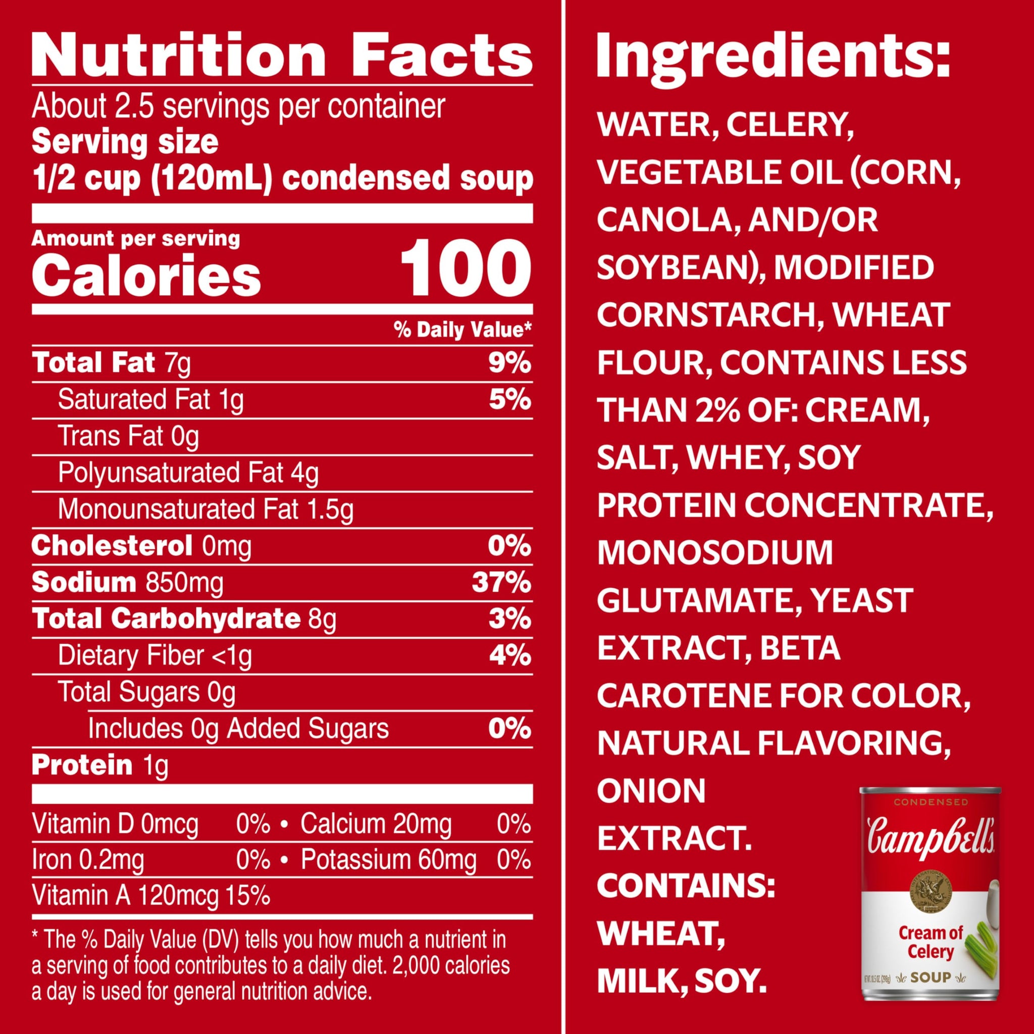 Campbell's Condensed Cream of Celery Soup, 10.5 oz Can
