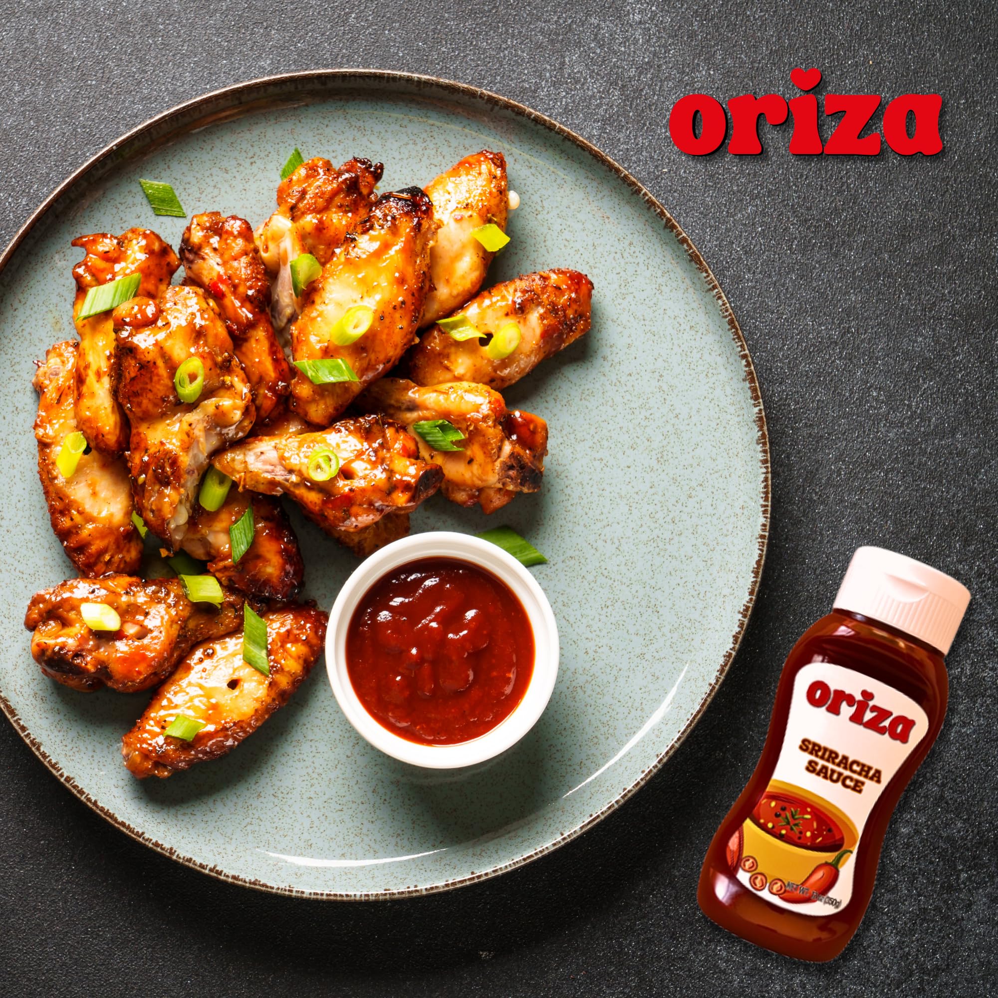 Oriza Sriracha Sauce 12oz - Tangy & Spicy Thai-Style Hot Chili Sauce - Great on Noodles, Rice, and Stir-Fry