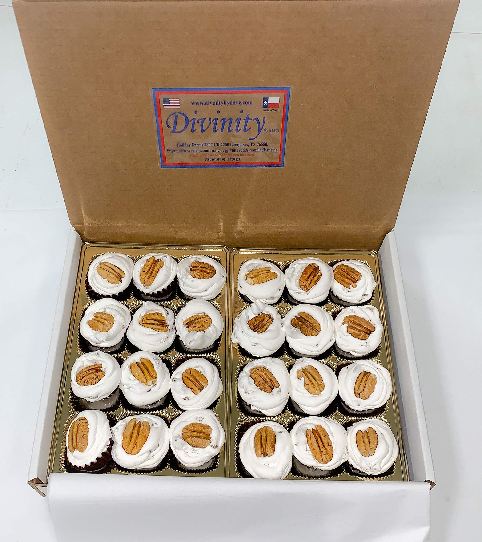 24 Piece Divinity Gift Box (With Pecans) Old Fashioned Divinity, Just Like Home Made Divinity.