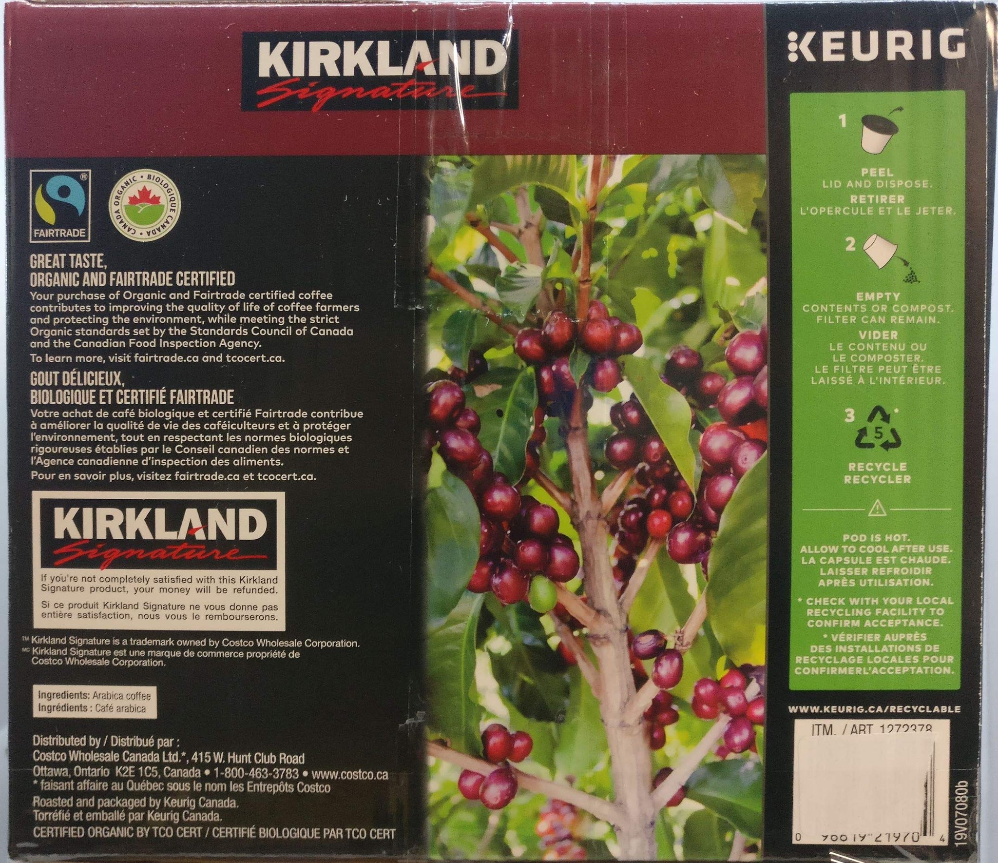 Kirkland Pacific Bold K-Cups, 110 Count, (Imported from Canada)