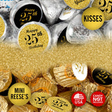 25th Birthday Kisses Stickers, (Set of 324) Chocolate Drops Labels for 25 Birthday, Party Favors Decor for Kisses. Made in USA, 9 Designs (36 Stickers