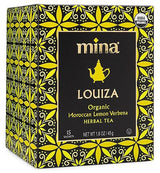 Mina Louiza, Organic Moroccan Lemon Verbena Tea, Organic Herbal Tea Bags, 15 Biodegradable Sachets, Refreshing Lemon Tea, Caffeine Free, Moroccan