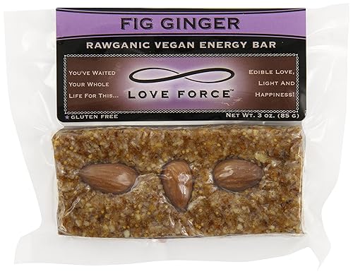 Love Force Rawganic Vegan Energy Bar, Fig Ginger, 3 Ounce
