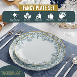 Trendables 40-Piece Plastic Disposable Plates Set For 20 Guests | 8" & 10" Dessert & Dinner Floral Plates | Wedding Ready