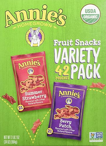 Annie's Homegrown Homegrown Fruit Snacks Variety Pack Net Wt (42 Pack 0.8 Oz Net Wt 34 Oz )