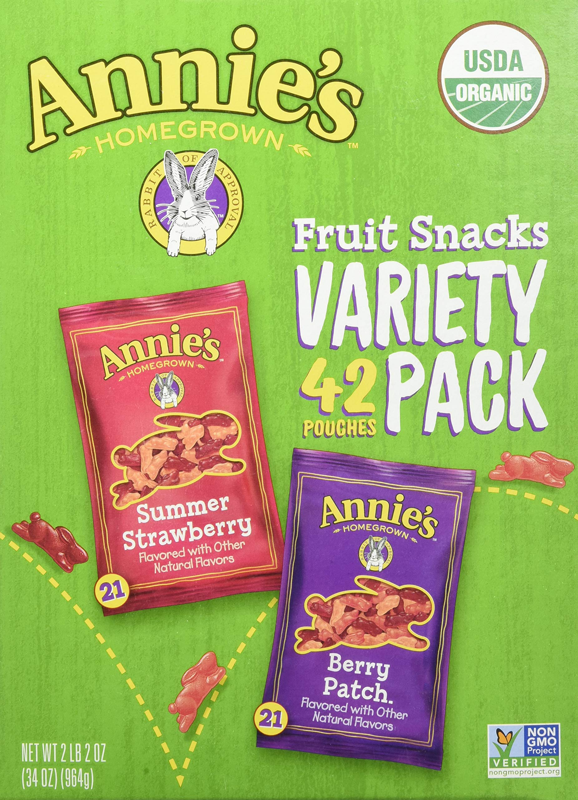 Annie's Homegrown Homegrown Fruit Snacks Variety Pack Net Wt (42 Pack 0.8 Oz Net Wt 34 Oz )