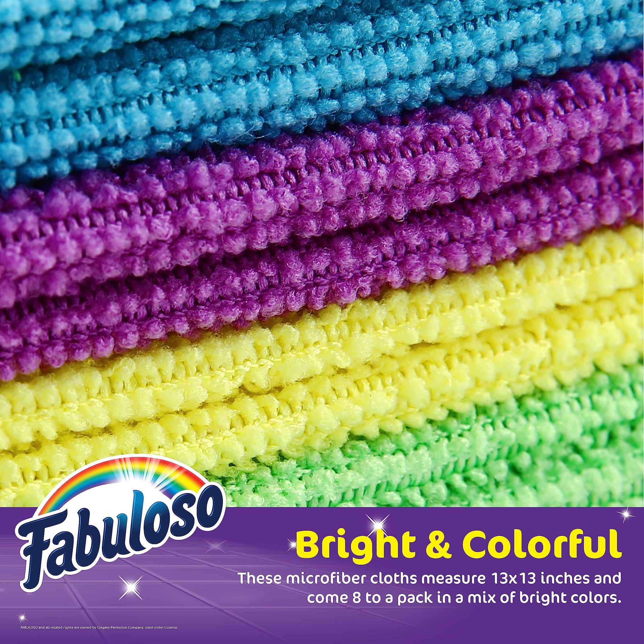 Fabuloso Microfiber Cleaning Cloths for Home & Car, Lint-Free Scratch-Free Rags for Glass, Kitchen & Wood, Reusable Machine Washable, Absorbent