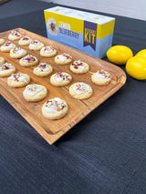 Crackerology Lemon Blueberry Gourmet Artisan Snack Kits, 20 Count Cookies Plus Toppings, Easy & Simple Ready-to-Eat, Appetizer For Charcuterie Boards
