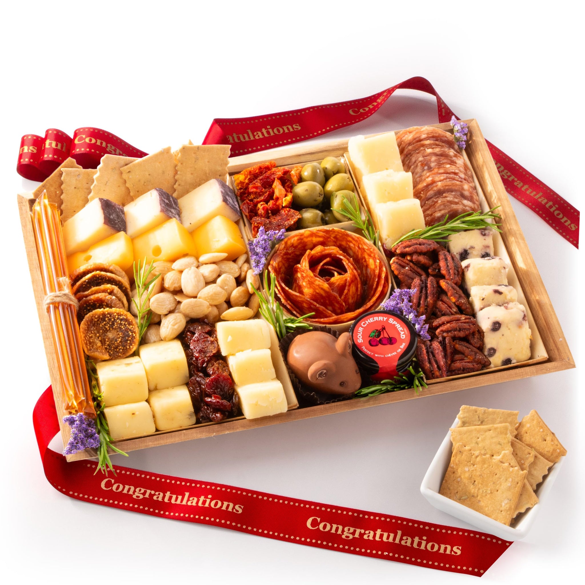 Nibble Charcuterie Congratulations Deluxe Board for 4-5, Ready to Serve Charcuterie Board