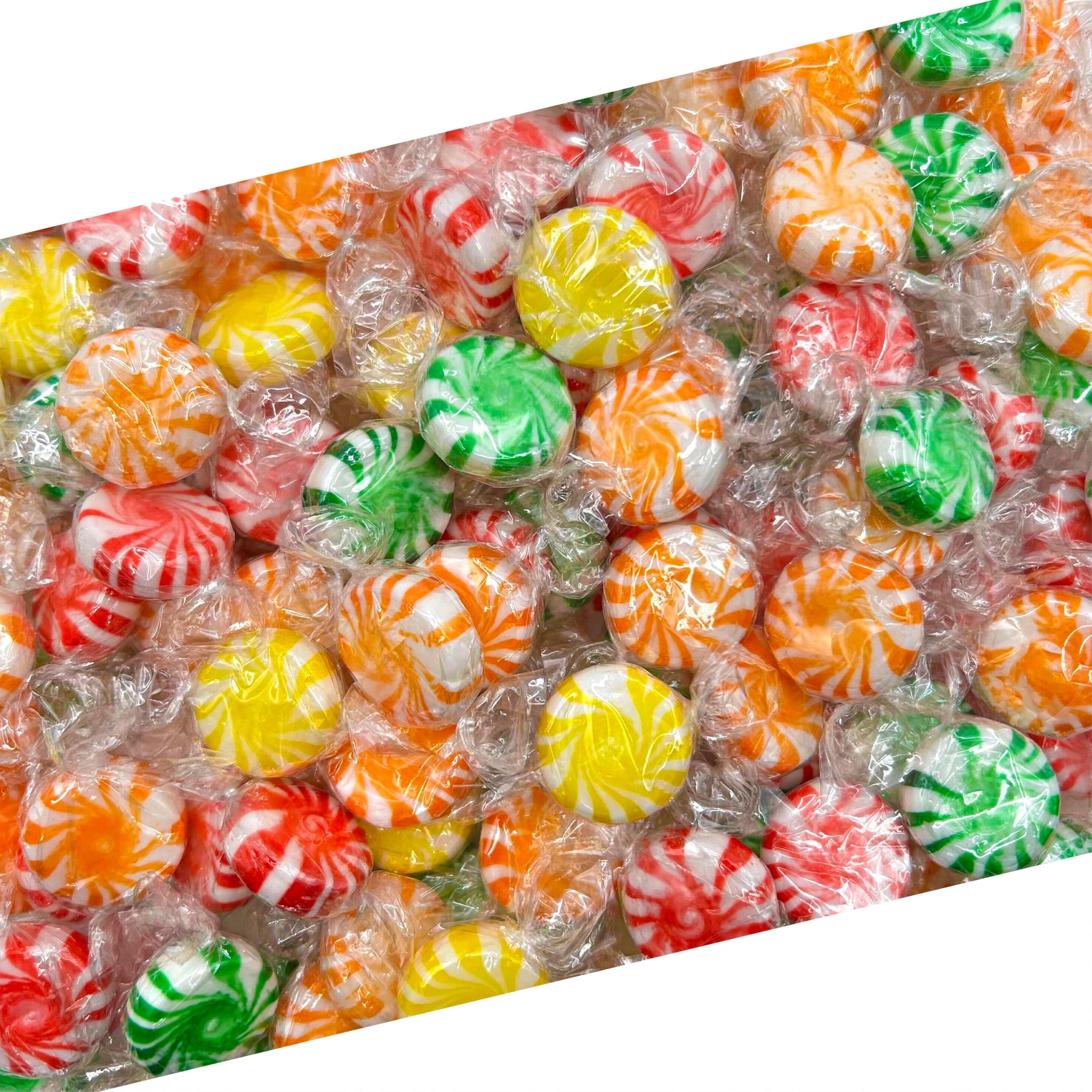 Fruit Starlights | 1 Pound Bag - 75 Count | Hard Candy Individually Wrapped | Assorted Fruit Flavored Pinwheels | Old Fashioned Candy | Orange