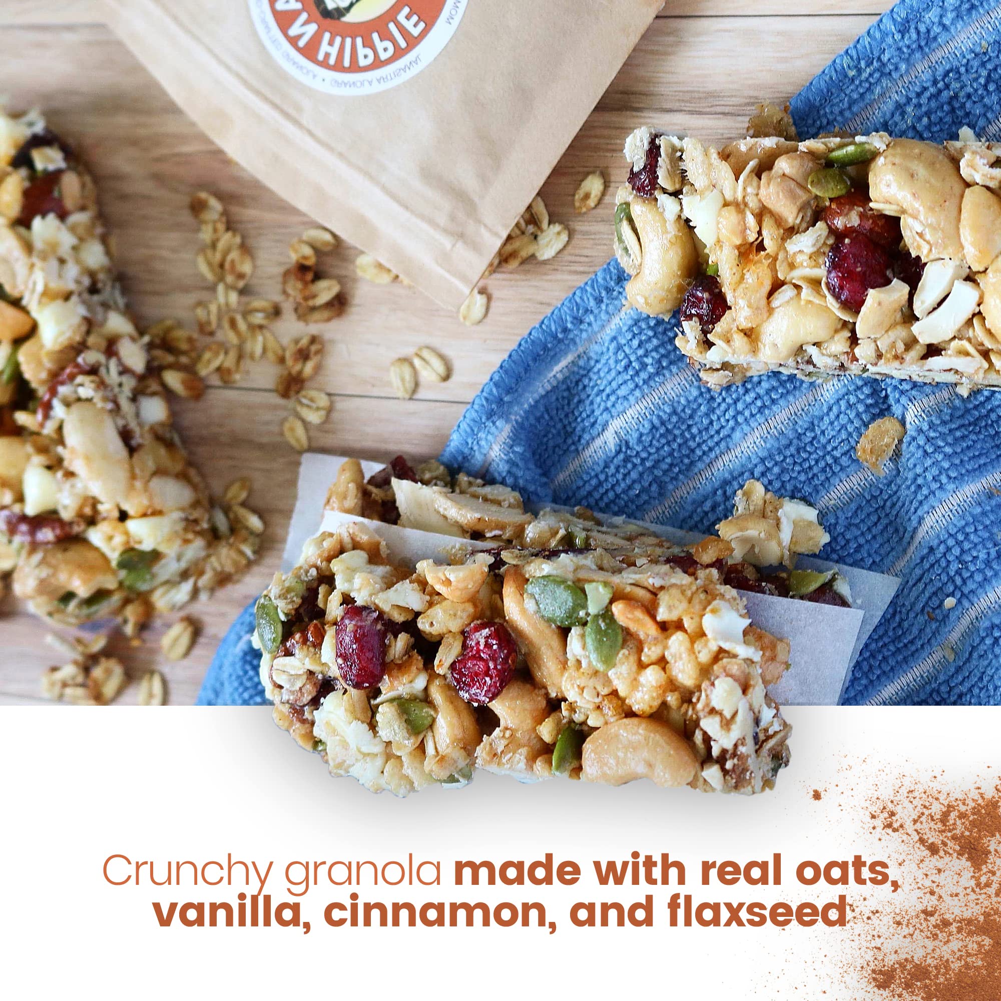 Urban Hippie Granola - Vanilla and Cinnamon Flax Seed Granola, Non-Gmo, Non Dairy, No Sulphites or Soy, Healthy Granola, 300g