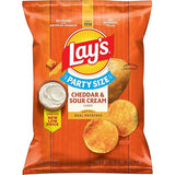 Lay's Potato Chips, Cheddar and Sour Cream Snacks, Party Size, 12.5oz Bag