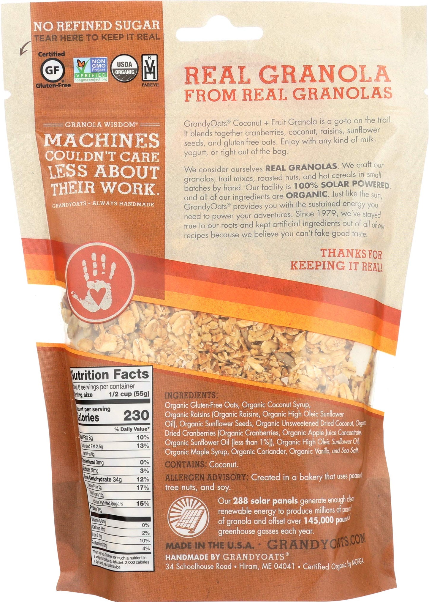 Grandy Oats, Granola Coconut Fruit Organic, 12 Ounce