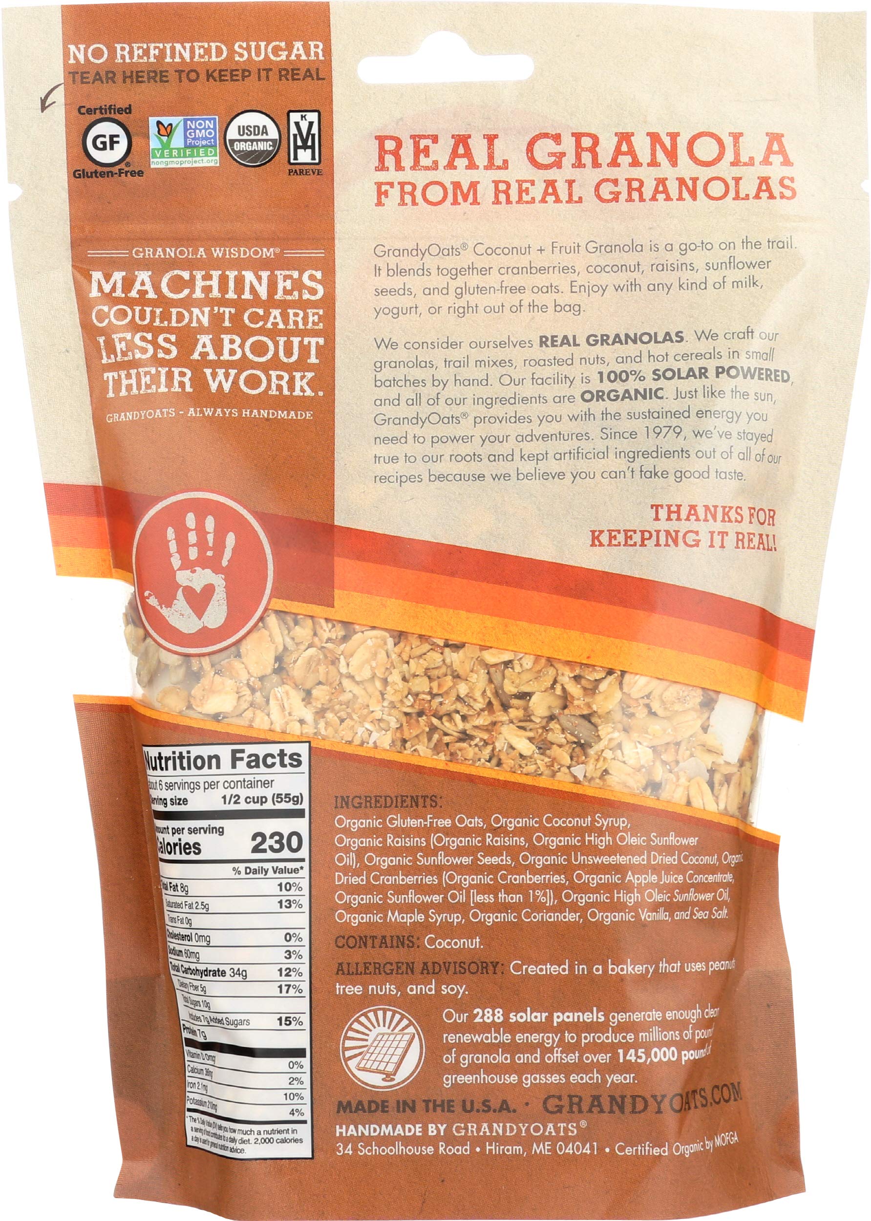 Grandy Oats, Granola Coconut Fruit Organic, 12 Ounce