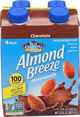 BLUE DIAMOND ALMOND BREEZE CHOCOLATE MILK SUBSTITUTE LACTOSE FREE CARTON TWIST CAP IN BOX 32 OZ