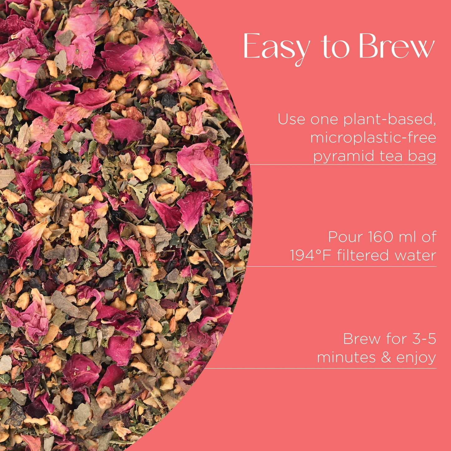 Brook37 Pink Rose Strawberry Eco Herbal Tea - Luxury Caffeine-Free Floral Blend with Hibiscus, Rose, Strawberry & Elderberry | Cold Brew or Mocktail |