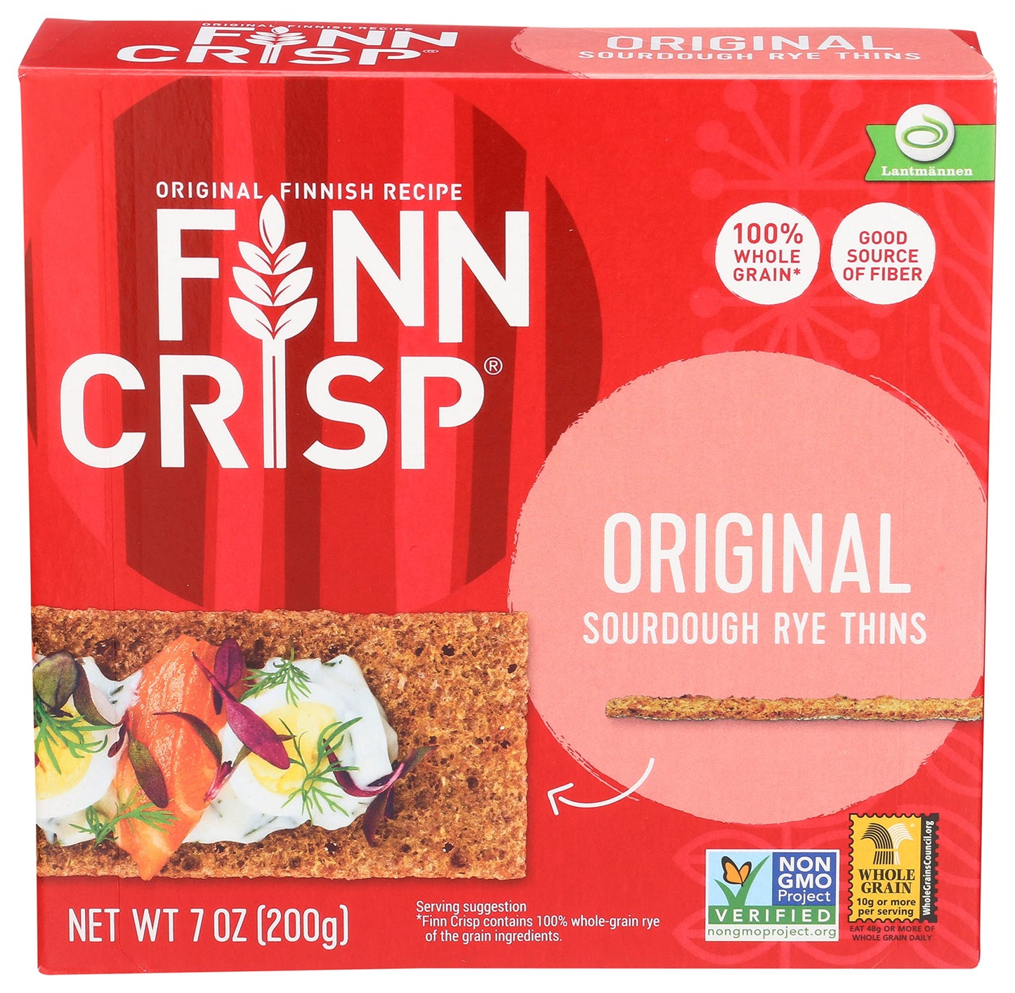 Finn Crisp Sourdough Rye Thins, Original Crispbread, 7 Ounce Boxes (Pack of 9)