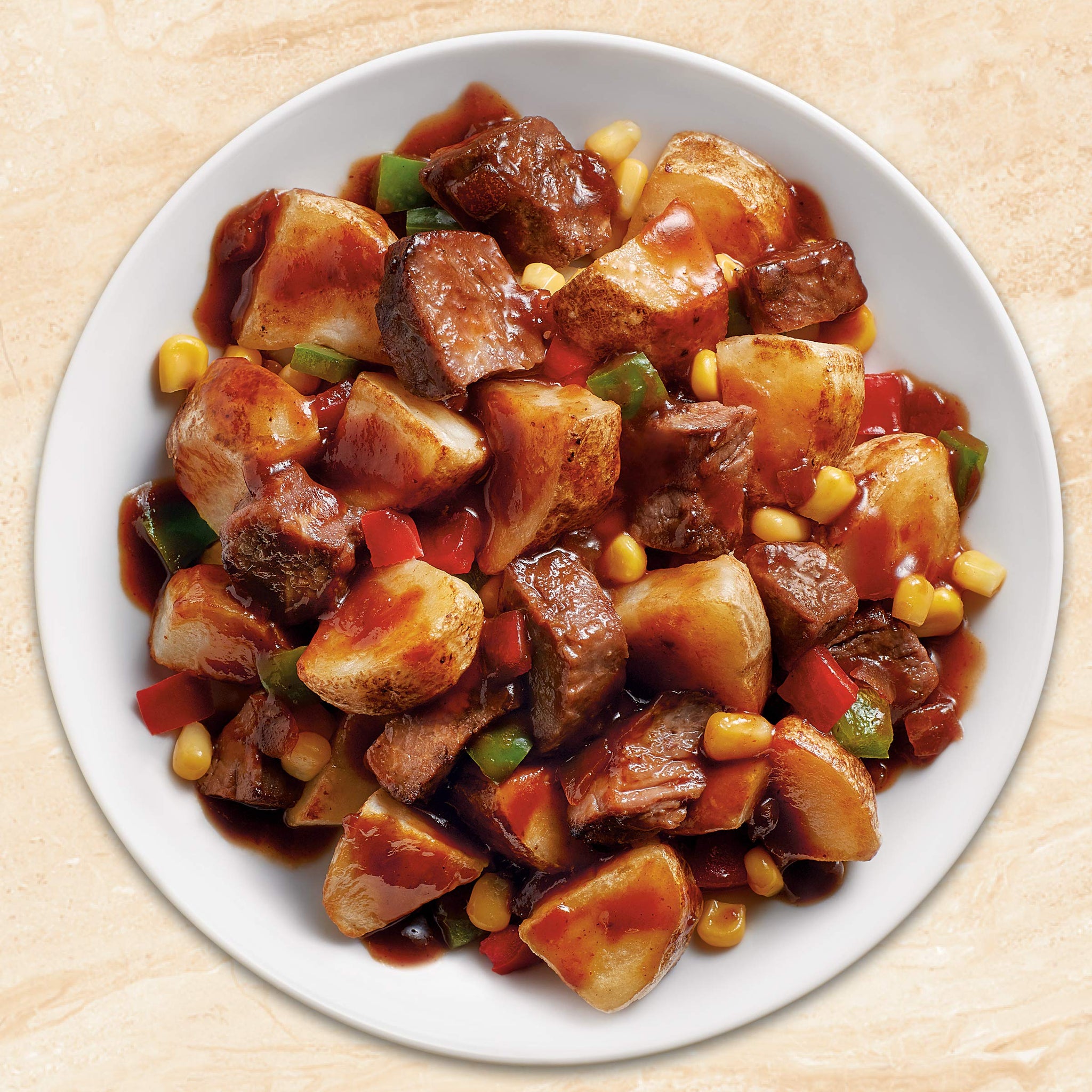 Healthy Choice Cafe Steamers Barbecue Seasoned Steak With Potatoes, Convenient Microwave Meal Made With No Preservatives, Frozen Meal, 9.5 OZ Bowl