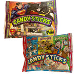 Candy Sticks Variety Pack Comix & Superheros Characters | Individually Boxed 40 Count | Classroom Gifts, Party Favors, Halloween, Birthdays | Stickers