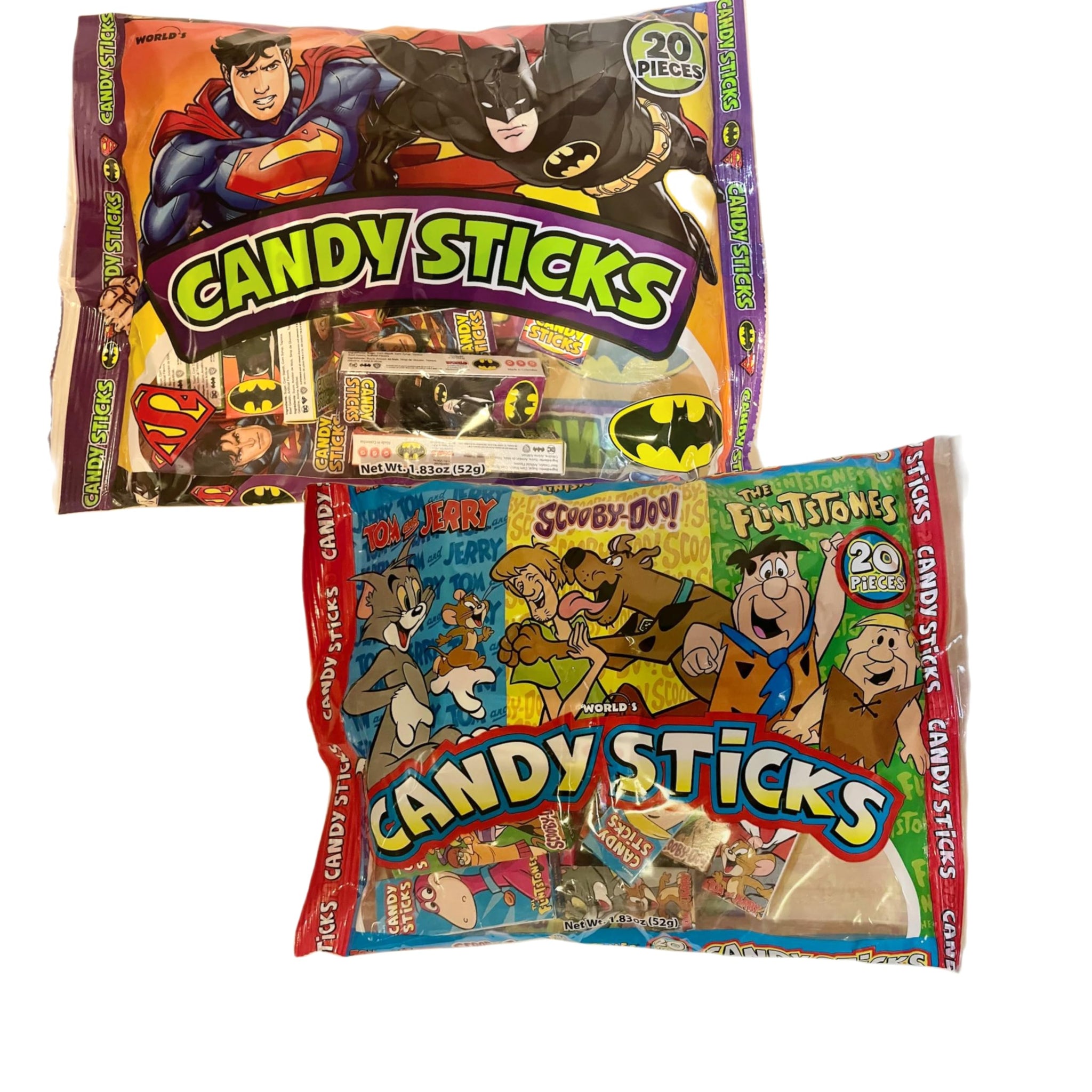Candy Sticks Variety Pack Comix & Superheros Characters | Individually Boxed 40 Count | Classroom Gifts, Party Favors, Halloween, Birthdays | Stickers