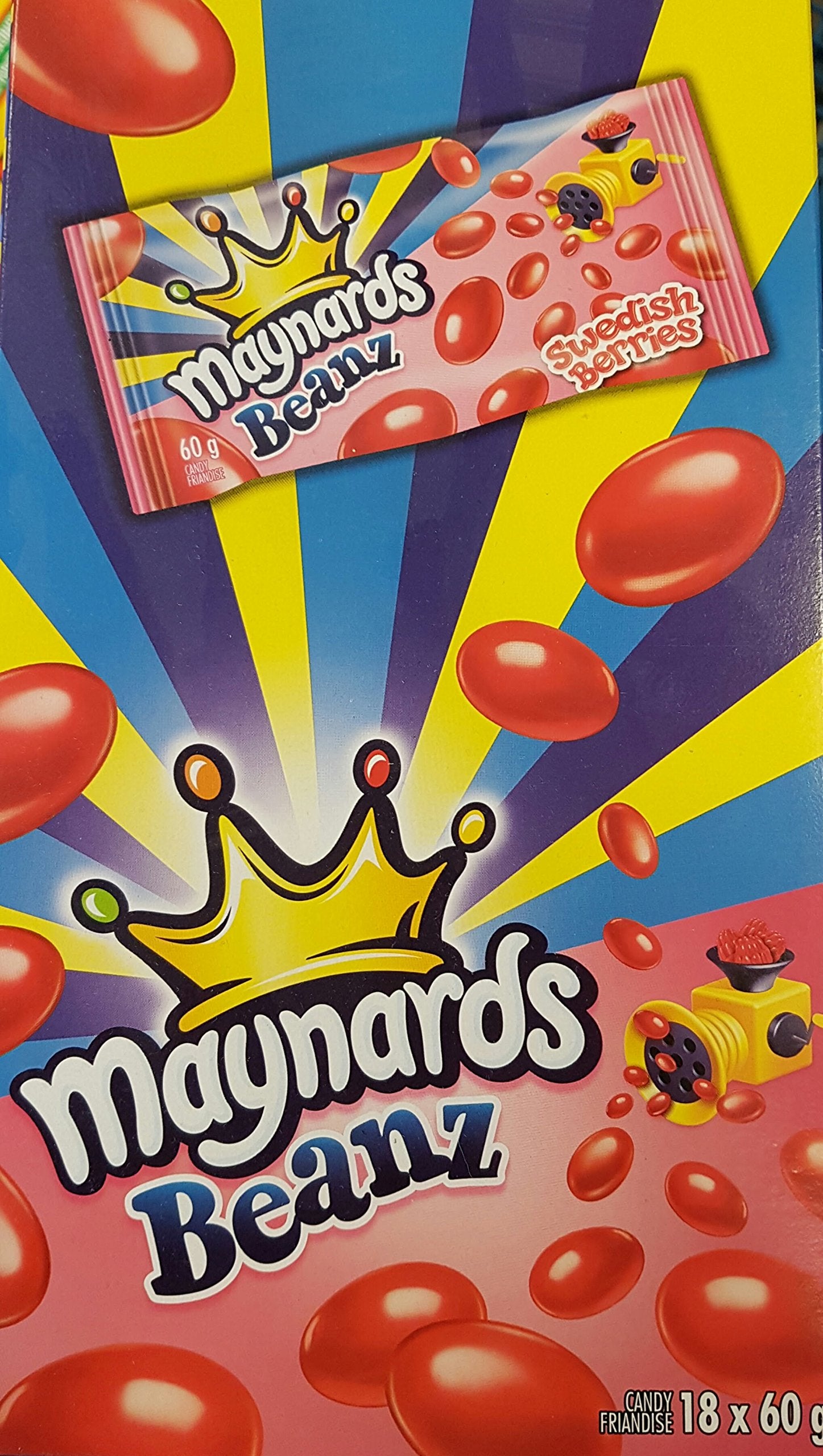Maynards Beanz Swedish Berries Gummy Candy 60g/2.11oz {Imported from Canada} 18 Pack