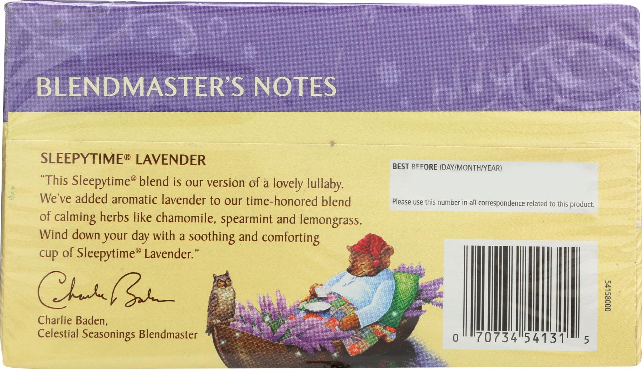 Celestial Seasonings, Tea Herbal Sleepytime Lavender, 20 Count