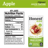 Honest Kids Organic Juice Drink, Appley Ever After, 6.75 fl oz Juice Box, Pack of 40