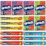Nerds Rope Candy Crave Box - Variety Pack of 3 Very Berry, 3 Rainbow, 3 Tropical Ropes and 3 Nerd Boxes of Strawberry & Grape, 3 Packs of Watermelon