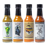 Sauce Leopard Hot Sauce Variety 4-Pack - The Emerald Slime, The Colfax Killer, The Road Dawg, The Seventh Reaper - Award-Winning Gift Set, 5 Fl Oz