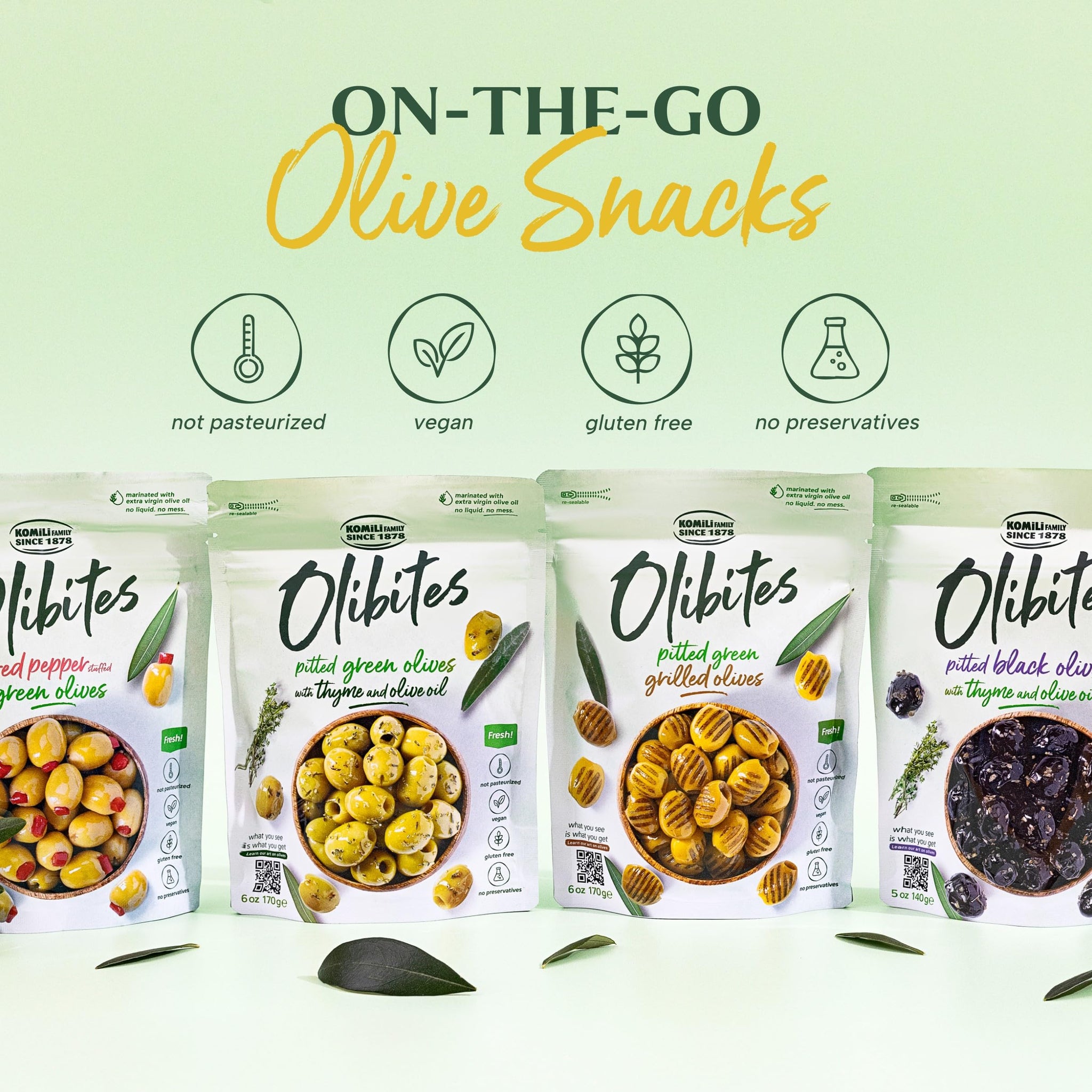 Olibites Pitted Olives - Fresh Olives Marinated in Extra Virgin Olive Oil with a sweet red pepper flavor (6 oz, Red Pepper Stuffed)