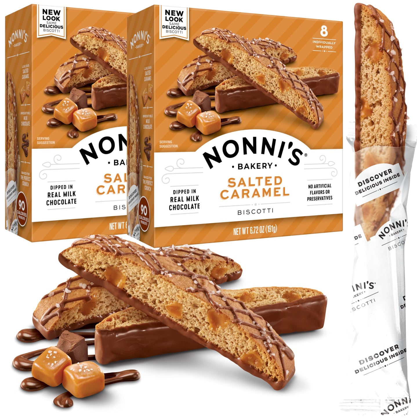 Nonnis Biscotti Salted Caramel 8 pack (set of 2)