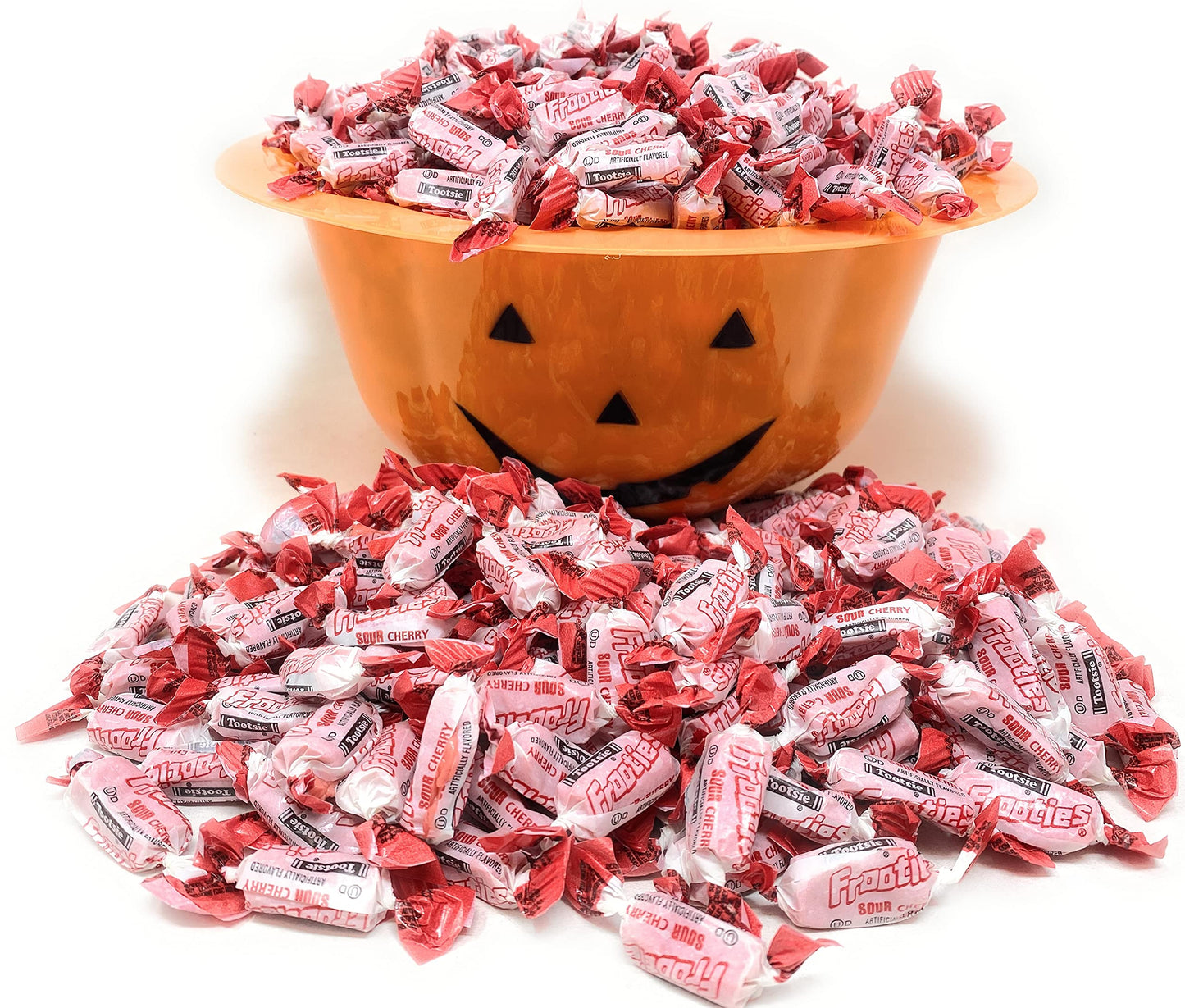 Bulk Sour Cherry Flavor Tootsie Roll Frooties Chewy Red American Taffies Candy Individually Wrapped In Resealable Assortit Bag 5 Lb 735+pcs (80-Oz)