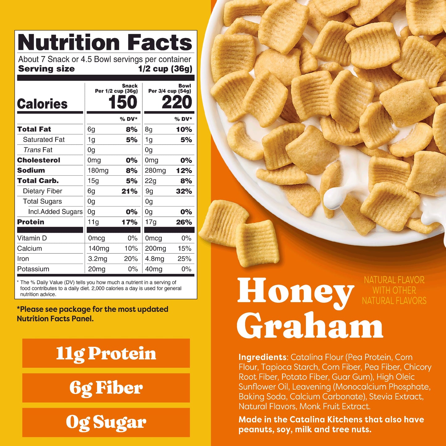 Catalina Crunch Protein Cereal, Honey Graham, 9 oz Bag (Pack of 1)