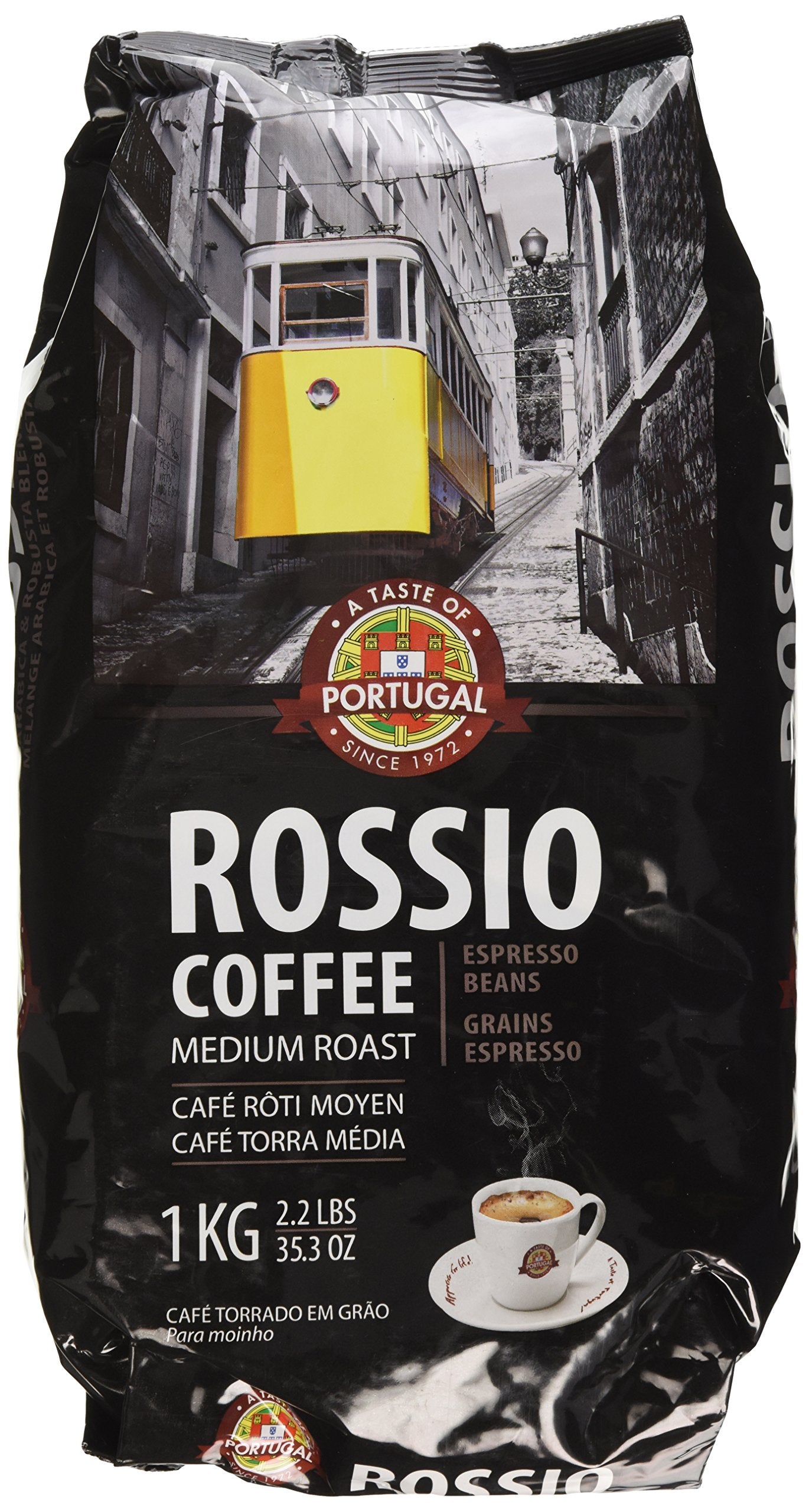 Taste of Portugal Rossio Whole Coffee Beans | Portuguese Medium-Roast Espresso Beans | 2.2lb bag