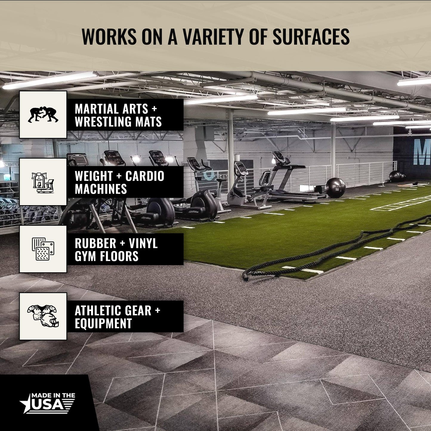 Dollamur Mat Attack! PLUS® Wrestling Mat Cleaner, Disinfecting, Rubber Floor Cleaner, and Fitness Equipment-Quart
