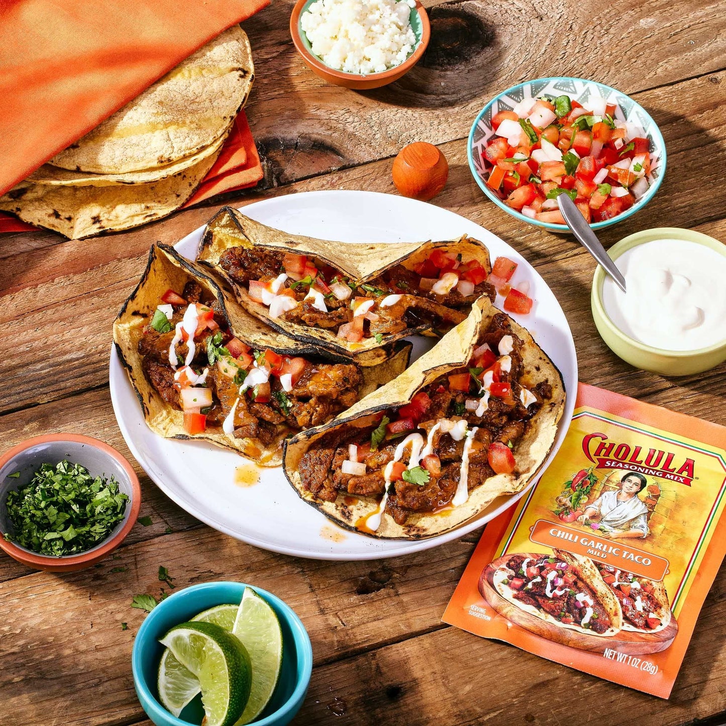 Cholula Chili Garlic Taco Seasoning Mix, 1 oz