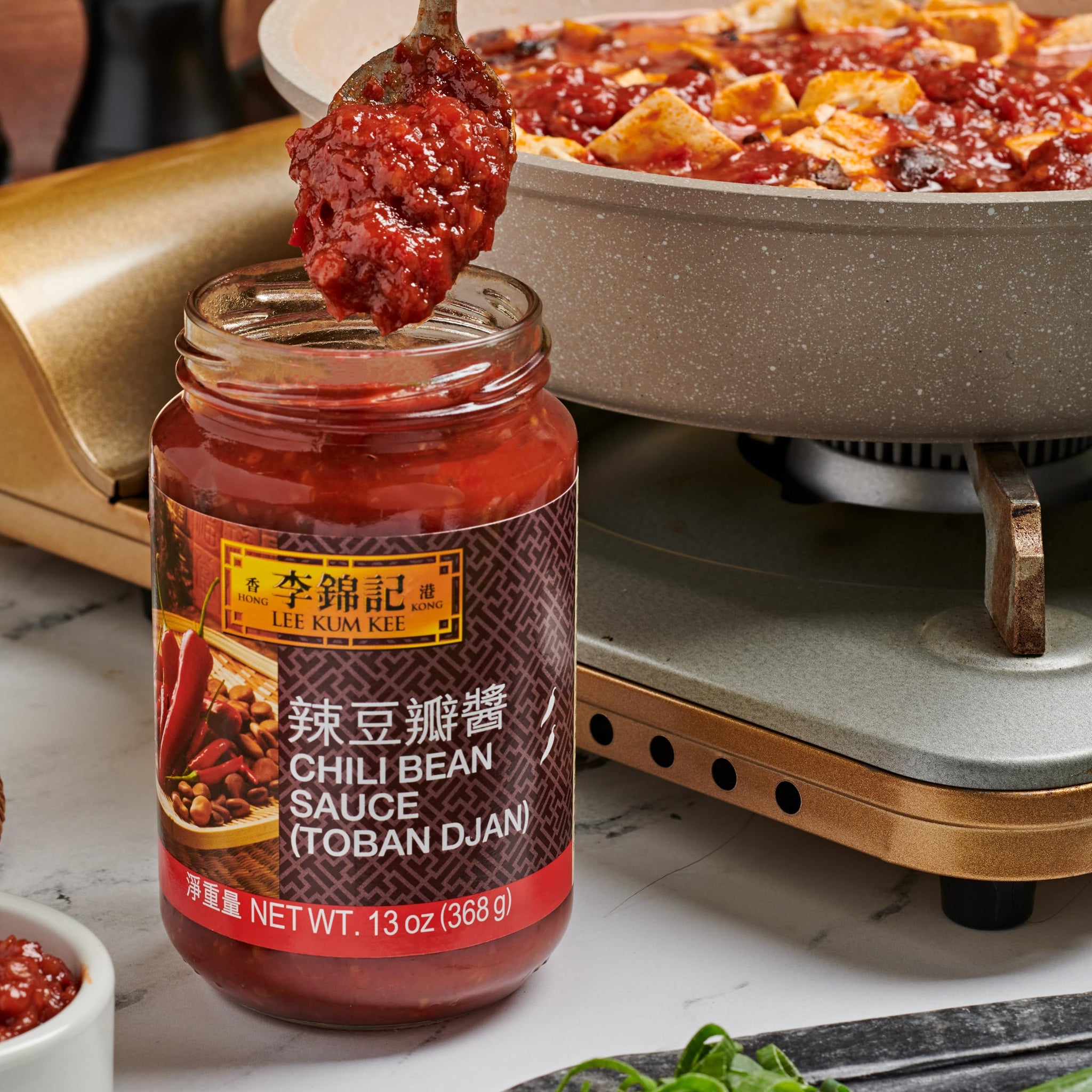 Lee Kum Kee Chili Bean Sauce (13 oz - 1 Pack), Toban Sauce, Sichuan Style, Mild Spice, Perfect for Stir-Frying, Noodles, Seafood, Mapo Tofu,
