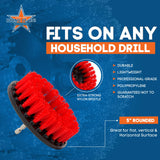 Grout Cleaner 5 Inch Flat Drill Brush | Tile and Grout Cleaner Tool Drill Brush Attachment | Bathroom and Shower Scrubber | Stiff Nylon Bristles