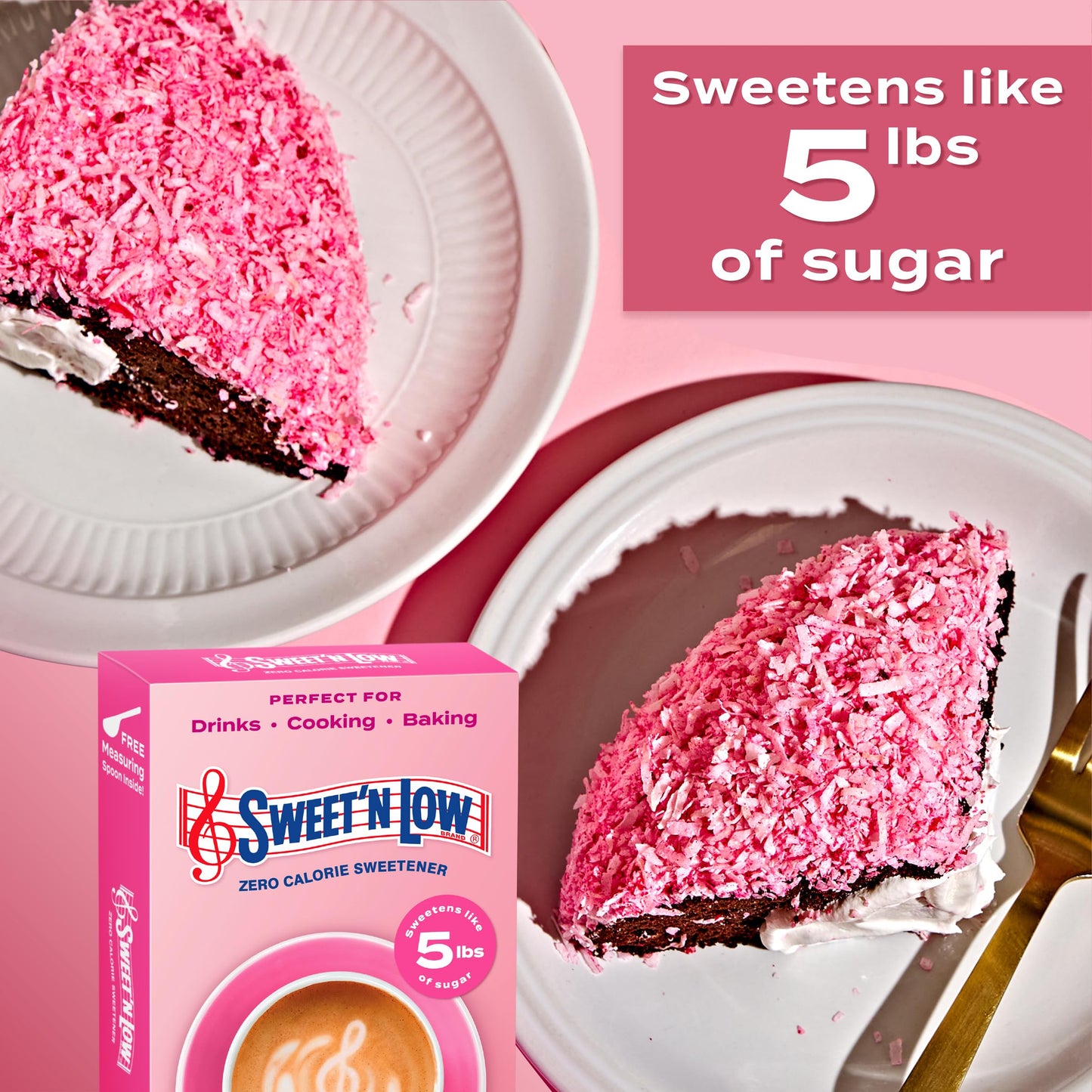 Sweet’N Low Bundle, 400 Sweetener Packets for Coffee & Tea + 8 Oz Bulk Box for Cooking & Baking, Strawberry