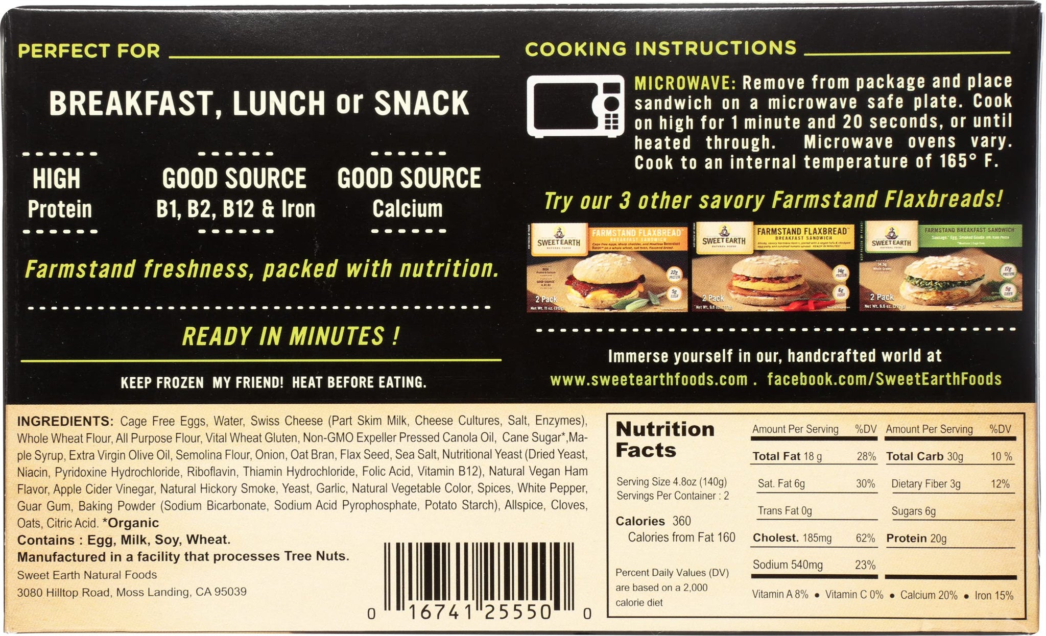 Sweet Earth, Breakfast Sandwich Ham Egg Swiss, 9.6 Ounce