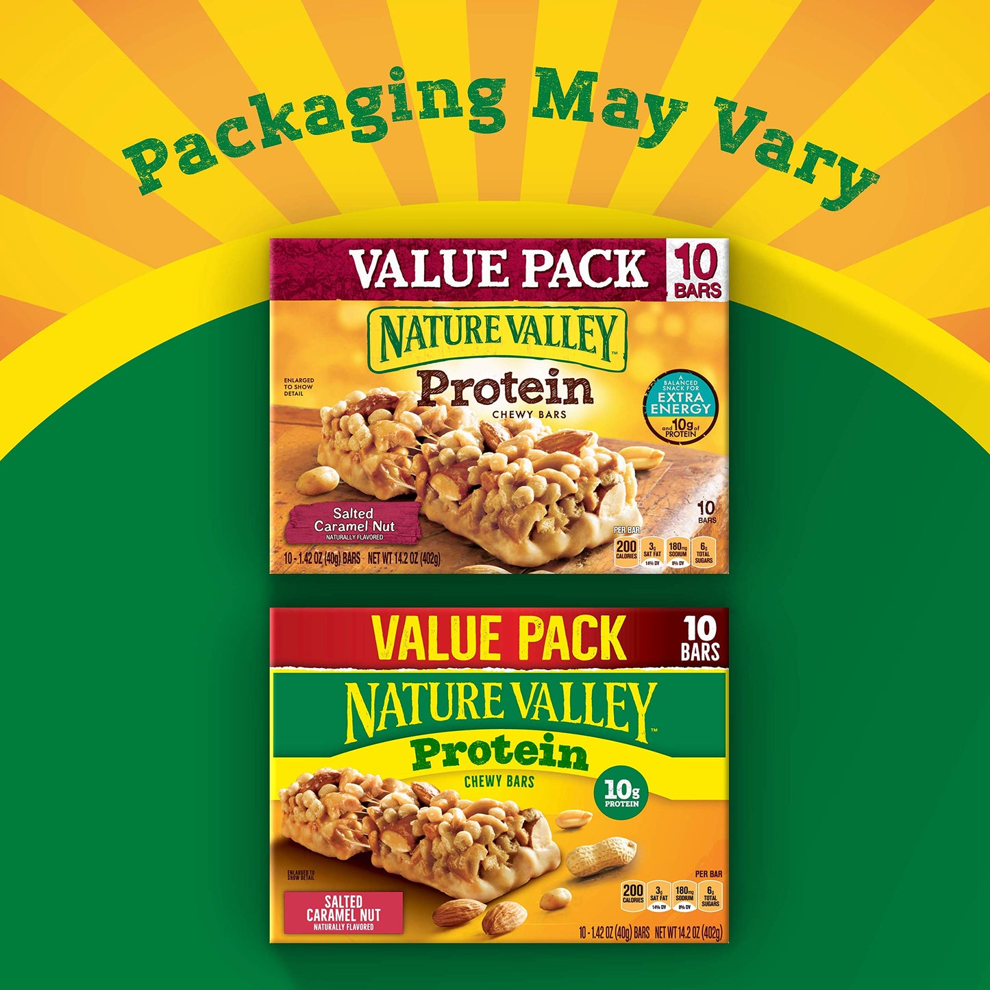 Nature Valley Chewy Granola Bar, Protein, Salted Caramel Nut, 10 Bars - 1.4 oz