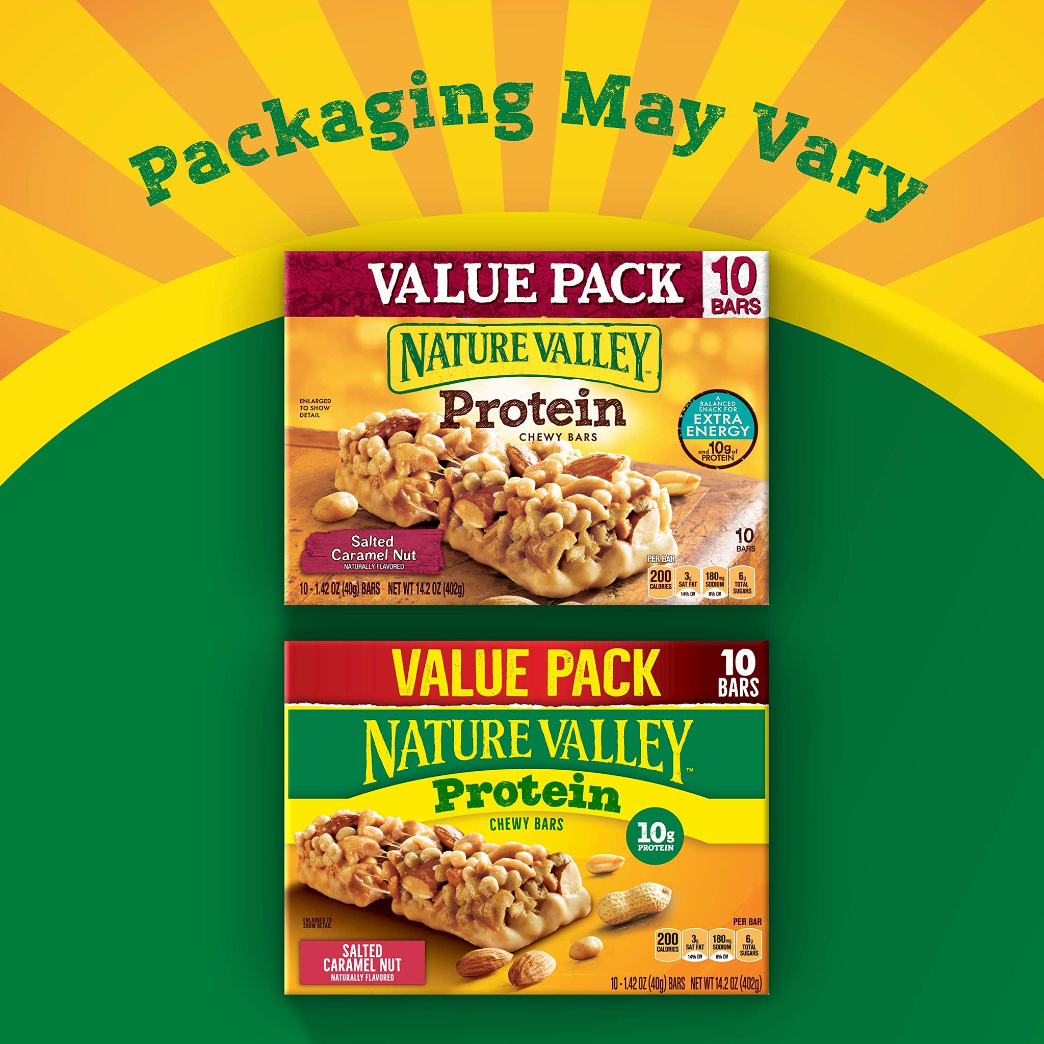 Nature Valley Chewy Granola Bar, Protein, Salted Caramel Nut, 10 Bars - 1.4 oz