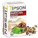 Tipson Organic Matcha Tea Infusions - Matcha Masala Chai - Non GMO and Gluten Free - 25 Premium Tea Bags (Pack of 1)