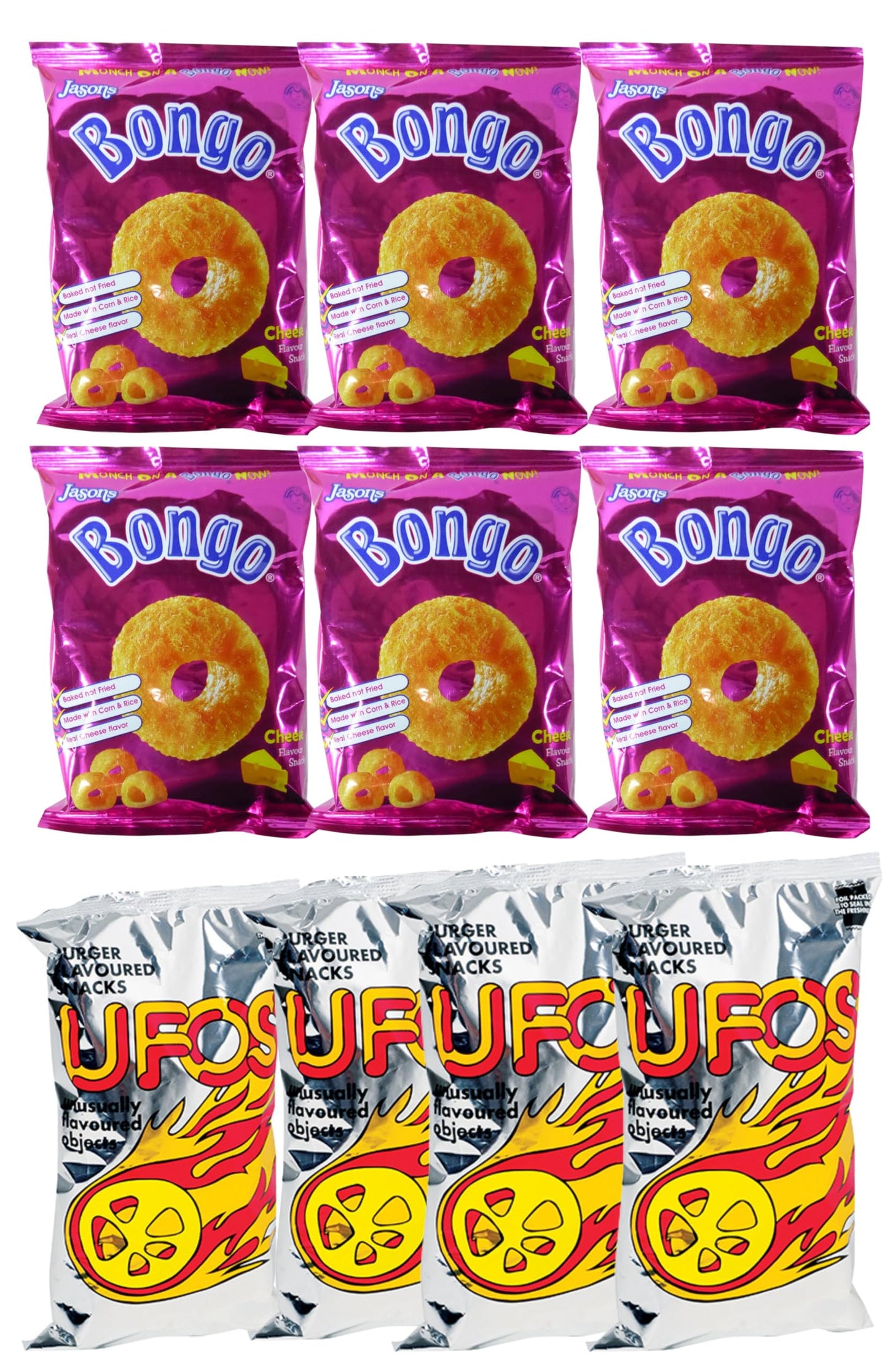 Bongo Cheese, UFO'S Flavored Snack (Value Pack Of 10 x 28g EA) Favorite Snack Of The Pacific Islanders ...